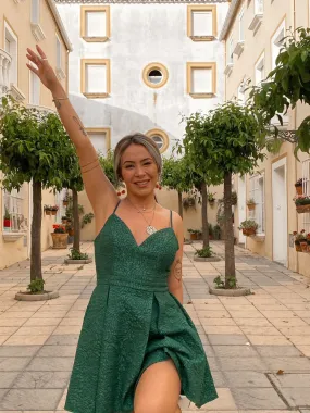 Vestido mini con falda de tablas